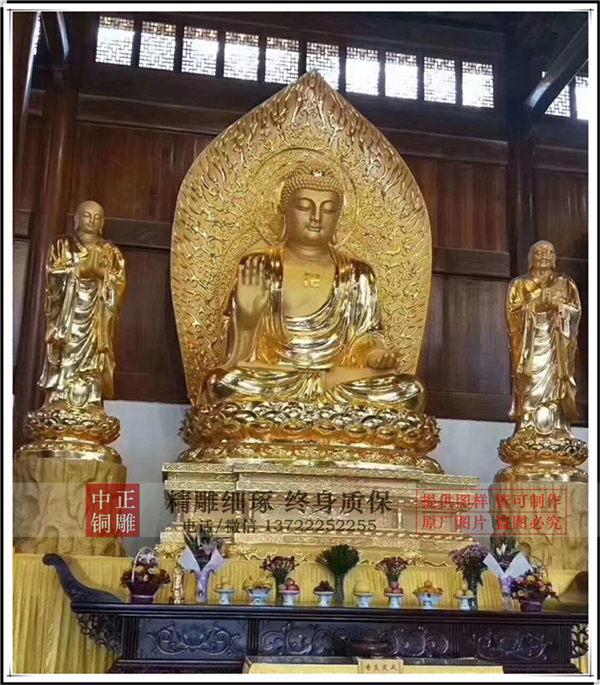 寺院铜雕佛像图片