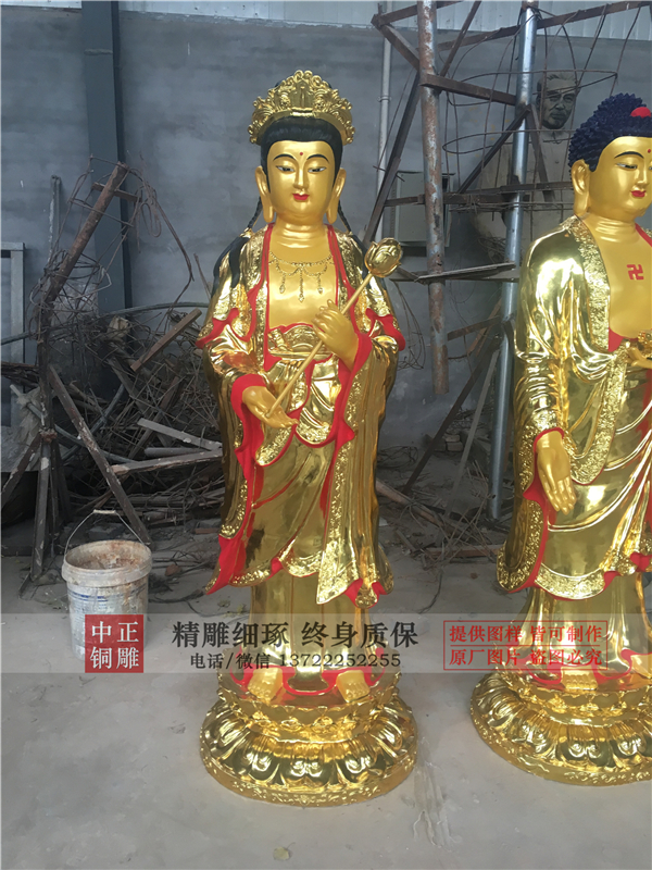 玻璃钢贴金千手观音