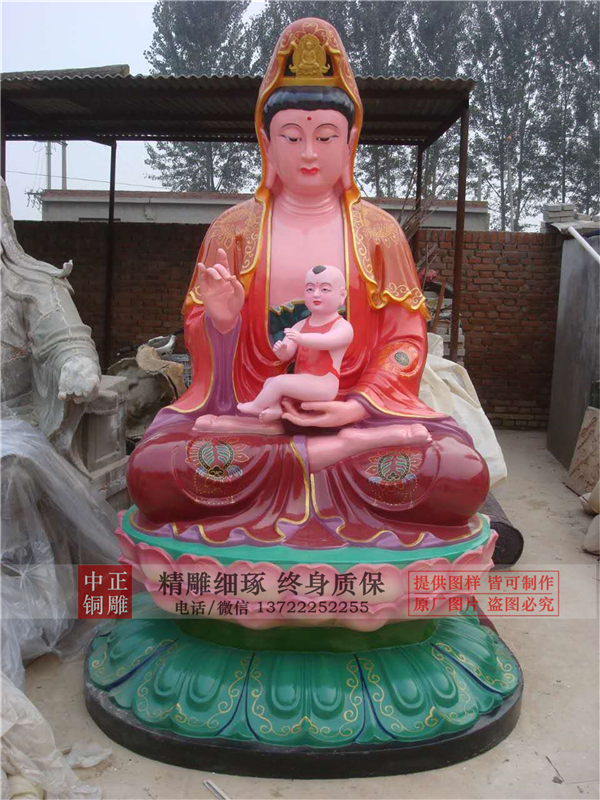 坐式观音铜雕