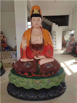 坐像彩绘观世音菩萨雕塑