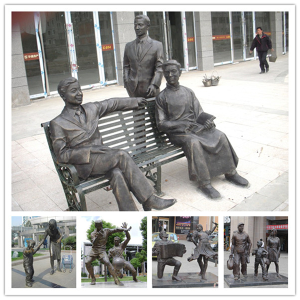 铸铜步行街雕塑