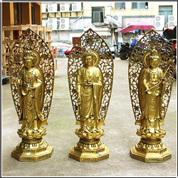 纯铜西方三圣铜像