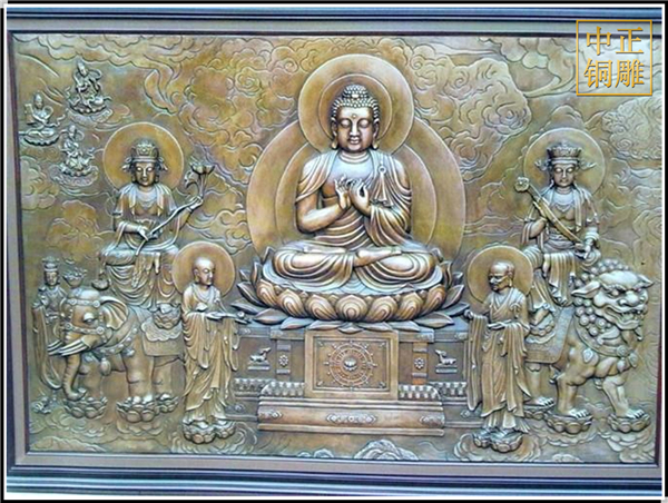 佛祖雕像铜浮雕