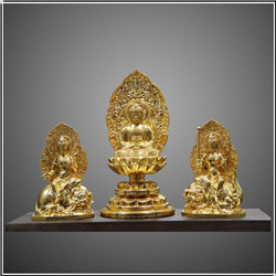 三宝佛铜佛像摆件