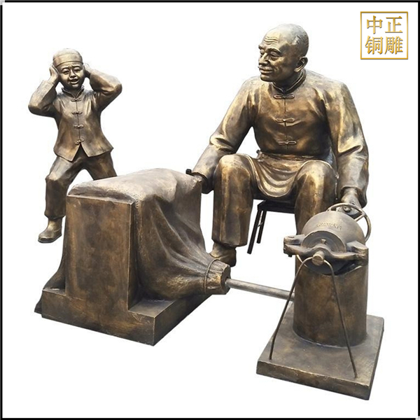 爆米花人物铜雕塑