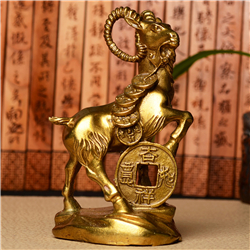 风水铜羊摆件