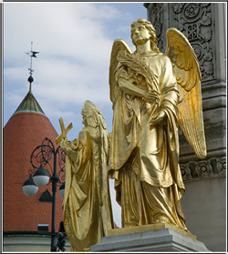 鎏金西方人物铜雕塑