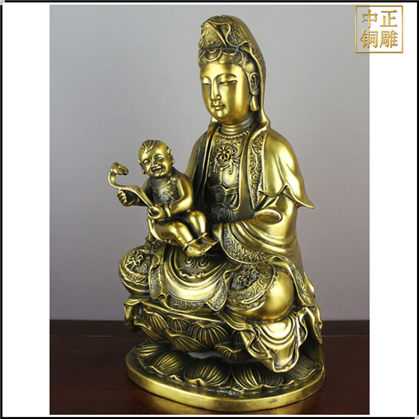 送子观音铜佛像