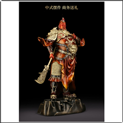 彩绘铜关公中式小摆件