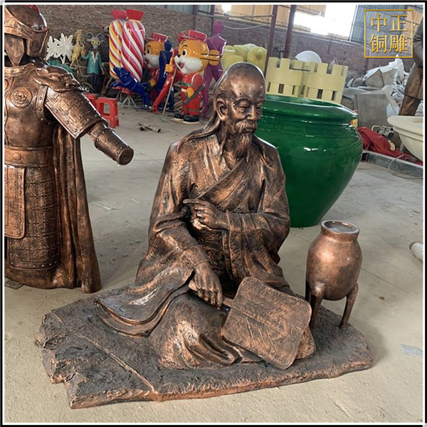 古代熬药人物铜雕塑铸造