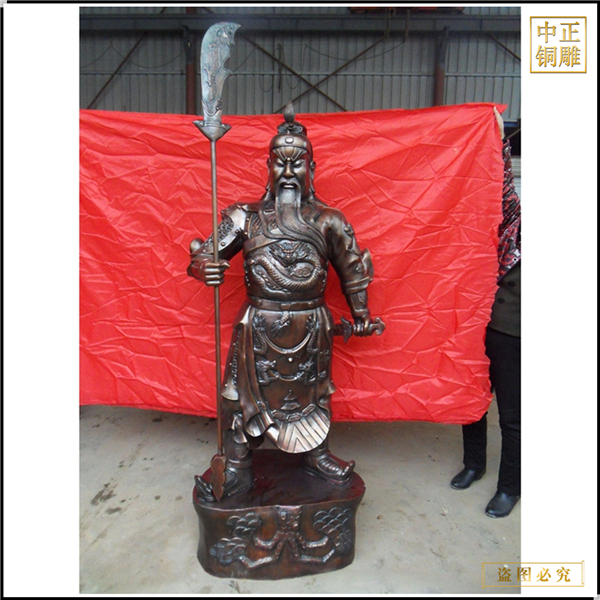 寺庙看书关公雕塑