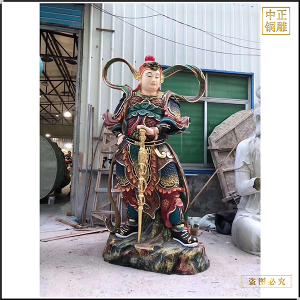 彩绘鎏金韦陀神将批发