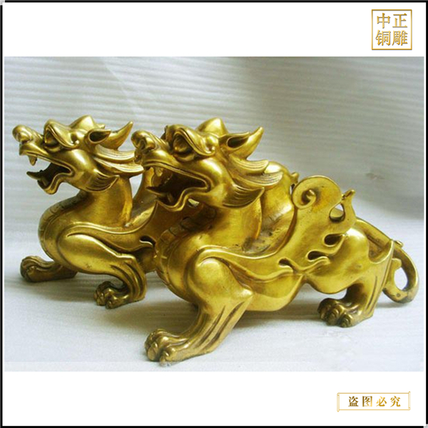 纯铜公母貔貅摆件