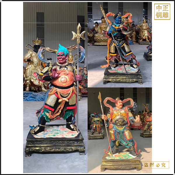 纯铜鎏金神像雕塑