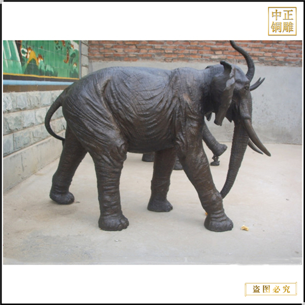 小型室外铜大象雕塑加工
