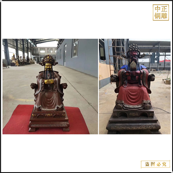 室内龙五爷财神铜像铸造