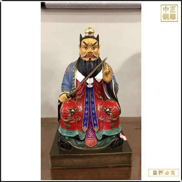 小型张天师铜像