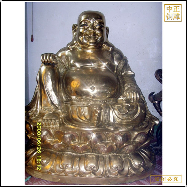 寺庙弥勒佛铜像