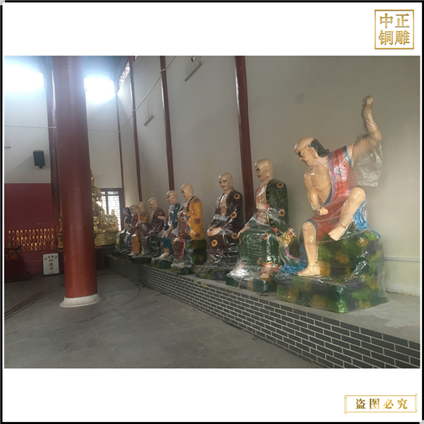 制作铜雕十八罗汉坐像