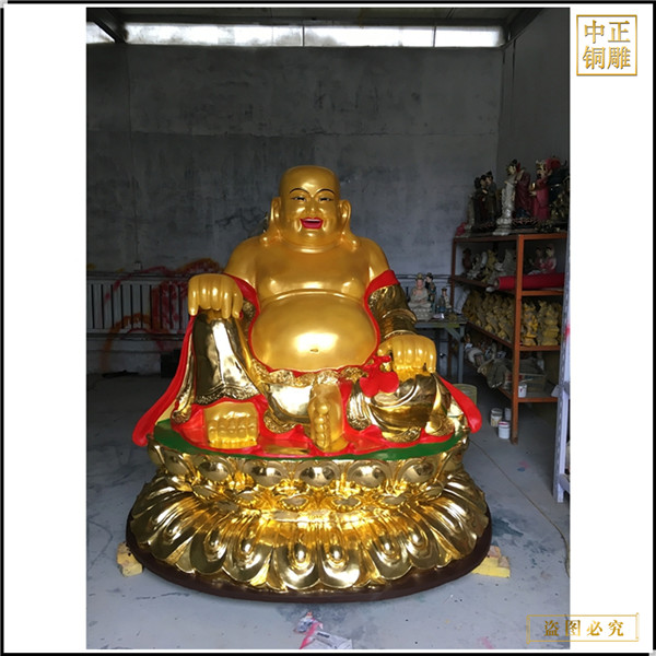 寺院大肚弥勒佛铜像