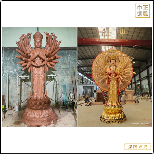大慈大悲观音大士铜像
