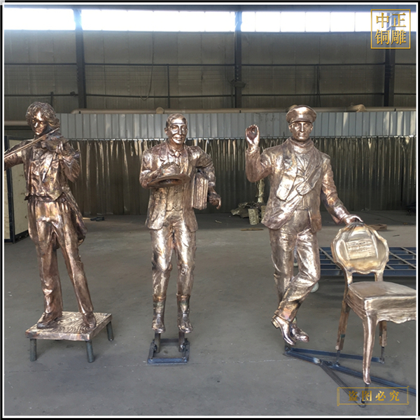 步行街卖艺人物雕塑