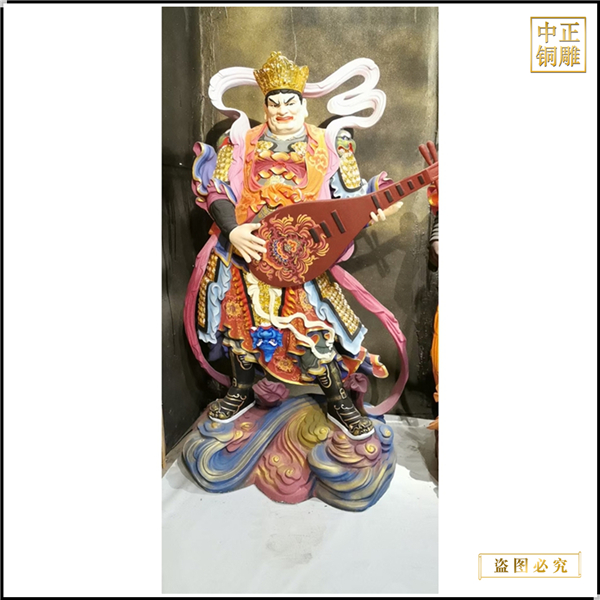 彩绘站像四大天王佛像