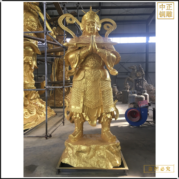 鎏金大型韦驮铜佛像