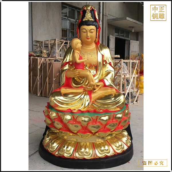 抱娃娃送子观音菩萨像
