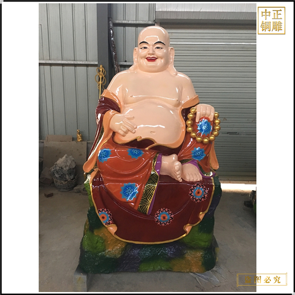 彩绘大型十八罗汉铜雕塑