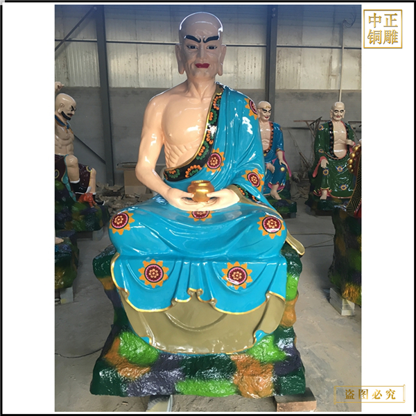 铜十八罗汉雕塑摆件