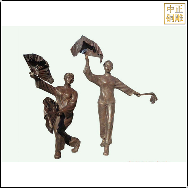 扭秧歌人物铜雕塑
