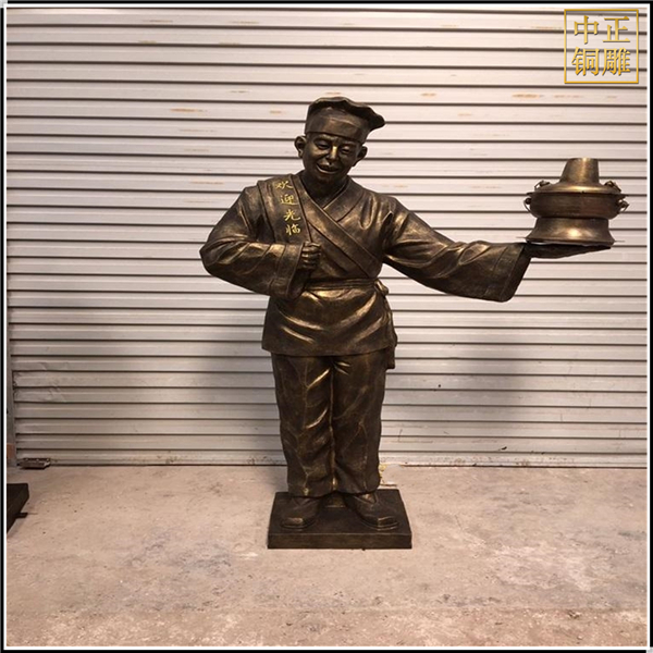 门口迎宾人物铜雕塑铸造
