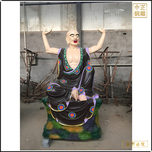 铸铜十八罗汉雕像