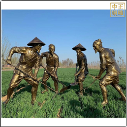 拿铁楸农耕人物雕塑