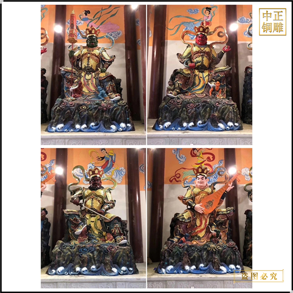 四大天王彩绘佛像