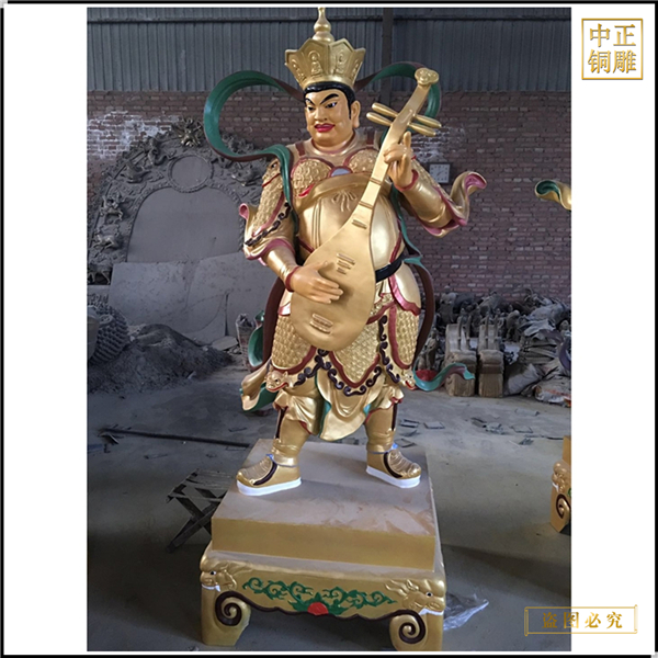 纯铜鎏金四大天王佛像