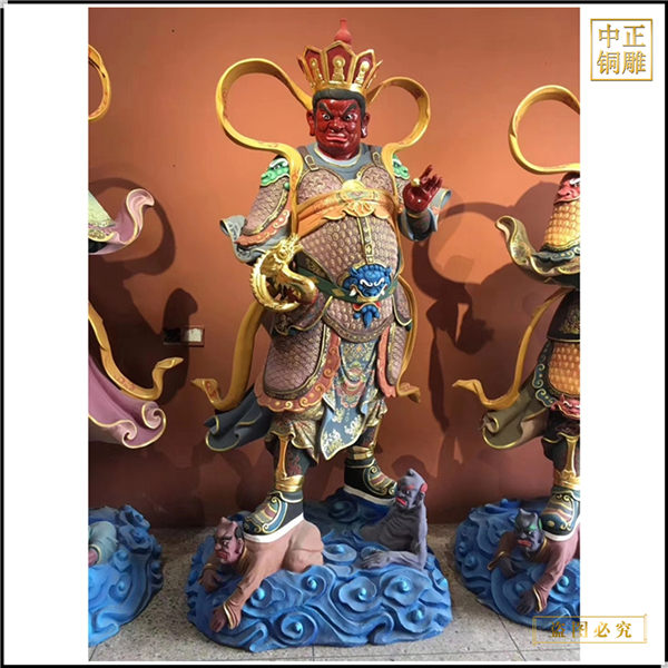 四大天王佛像一套纯铜摆件