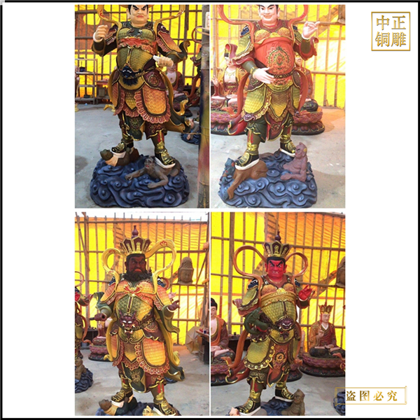 大型铸铜四大天王铜佛像
