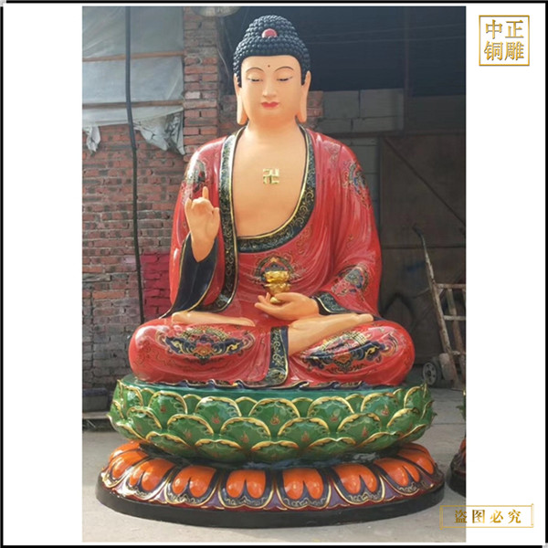 彩绘释迦牟尼佛铜佛像制作