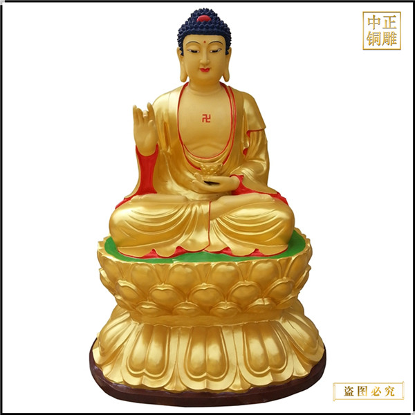 寺庙释迦牟尼佛铜像摆件