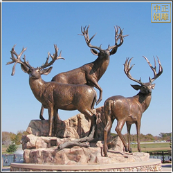 三只鹿铸铜雕塑